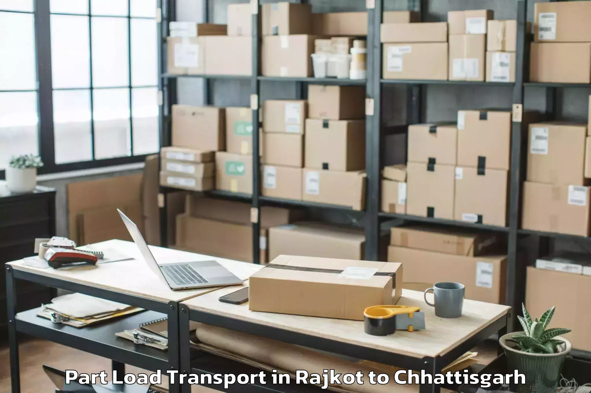 Easy Rajkot to Simga Part Load Transport Booking